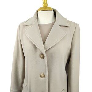 Gorgeous Light Taupe Wool Dress Coat by Larry Levine